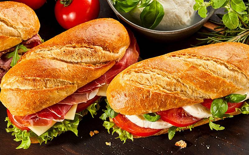 sandwichs jambon fromage tomate mozza