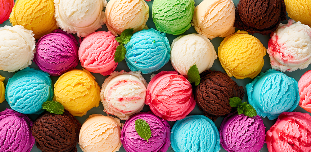glaces multicolores