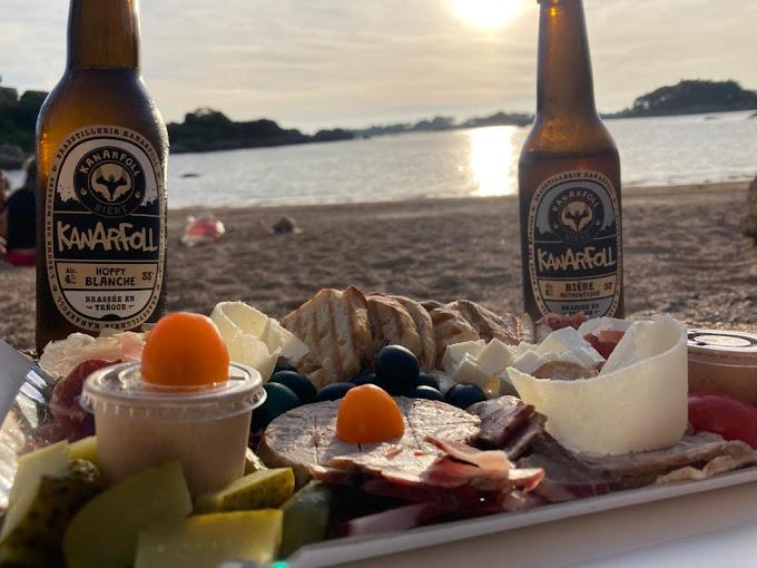 photo planche apero en bord de plage